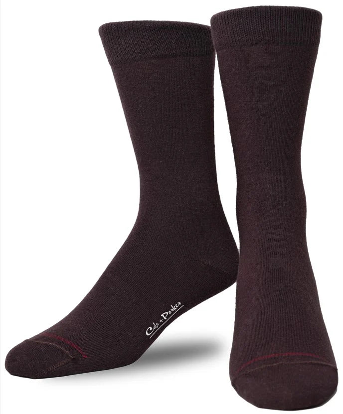 Solid Brown Dress Sock