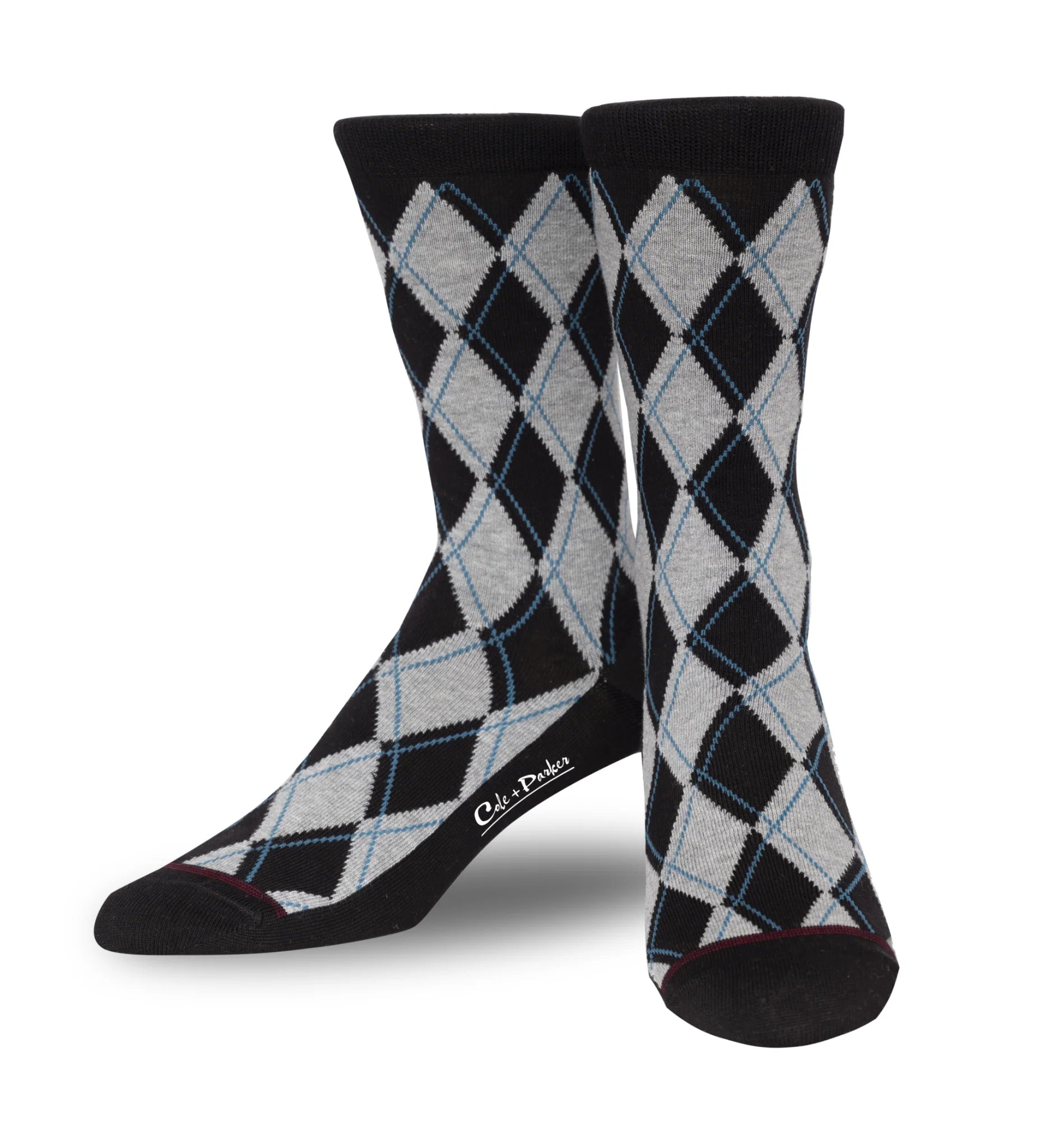 Argyle Sock in Black and Grey color