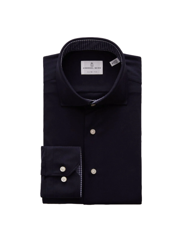 Modern 4Flex Stretch Knit Navy Shirt with Contrast