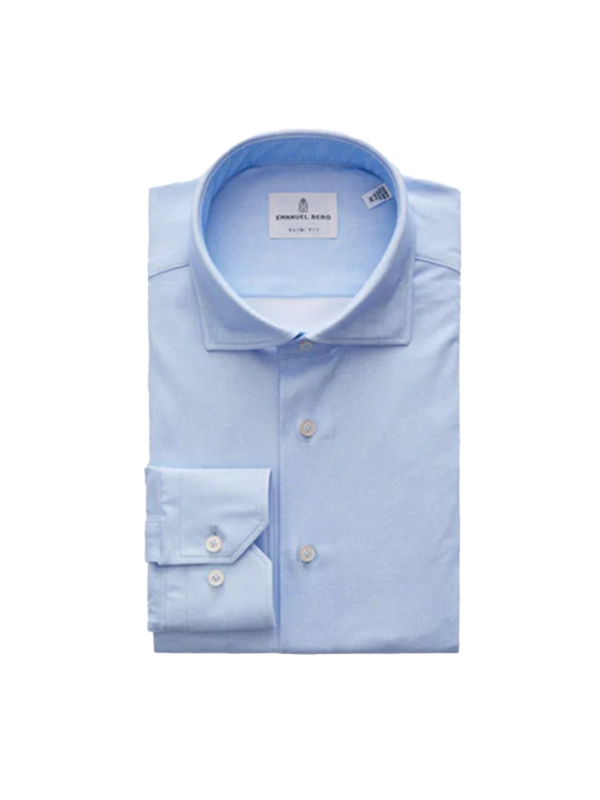 Modern 4Flex Light Pastel Blue Stretch Knit Shirt