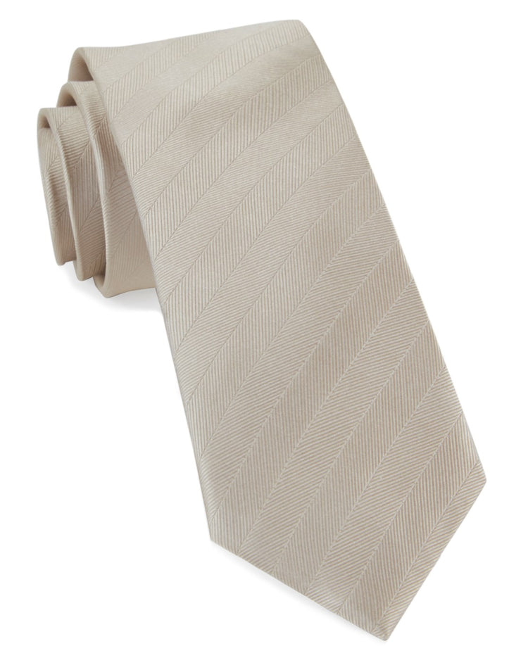 Herringbone Light Champagne Tie