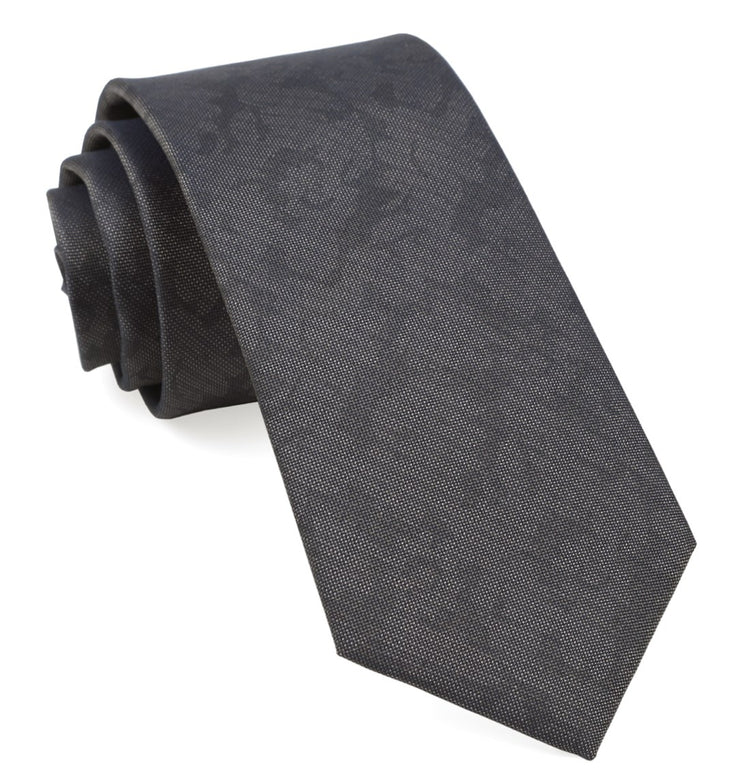 Refinado Floral Charcoal Tie