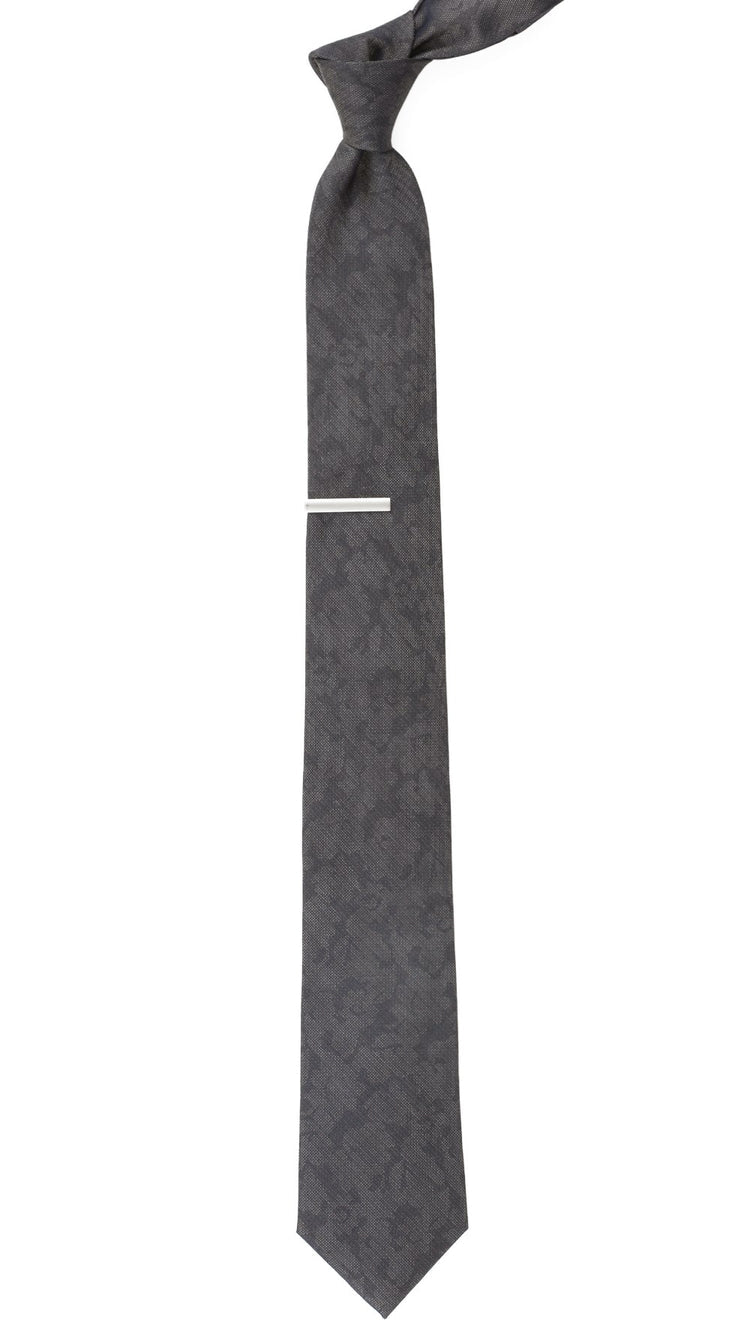 Refinado Floral Charcoal Tie