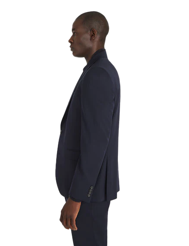 3SIXTY5 Elon Contemporary Trim Suit Jacket in Blue