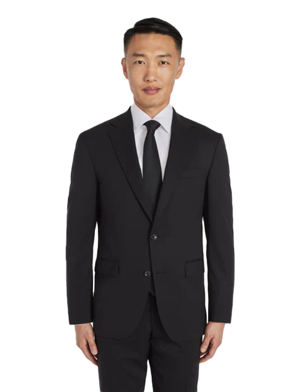 3SIXTY5 Elon Contemporary Trim Suit Jacket in Black