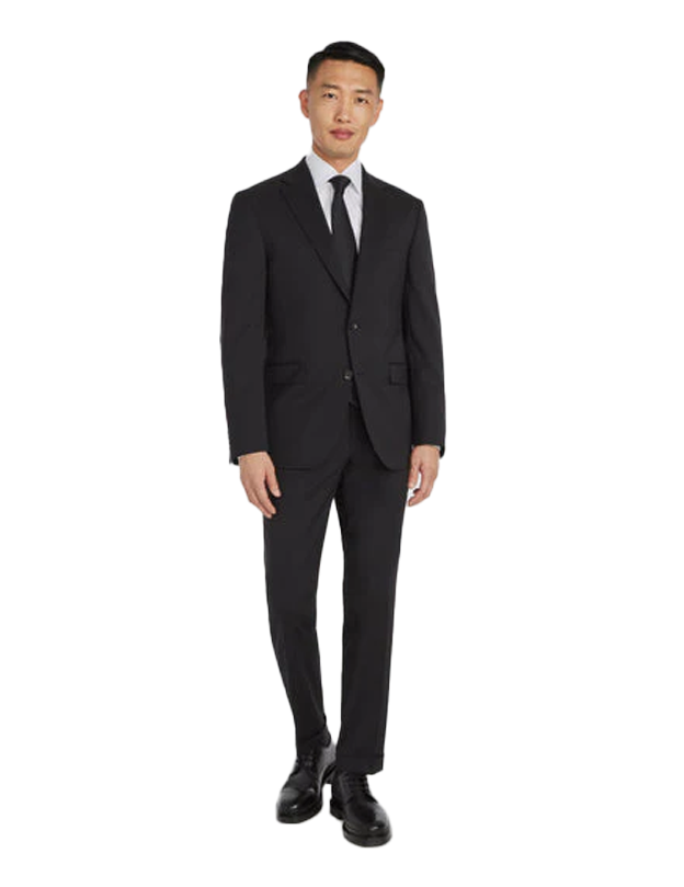 3SIXTY5 Elon Contemporary Trim Suit Jacket in Black