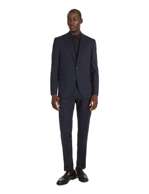 3SIXTY5 Payne Contemporary Trim Suit Trouser in Blue