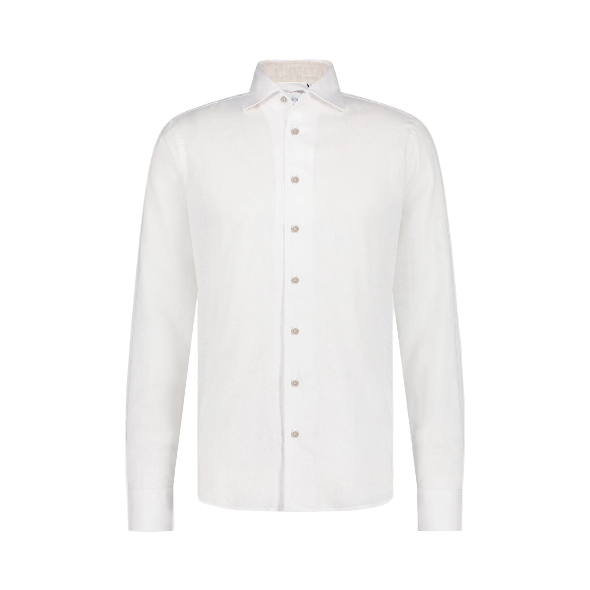 Linen/Cotton Blend Dress Shirt in White