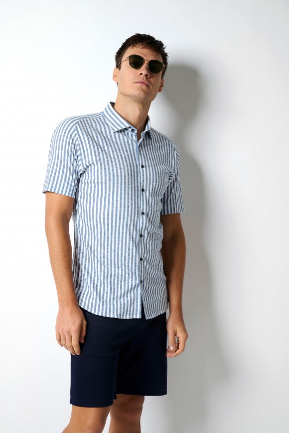 Kent Jersey Stretch SS Stripe Pattern