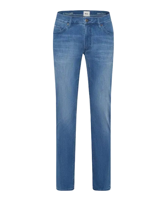 Blue jeans on a white background