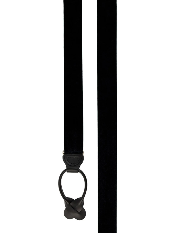 Black Satin Suspenders
