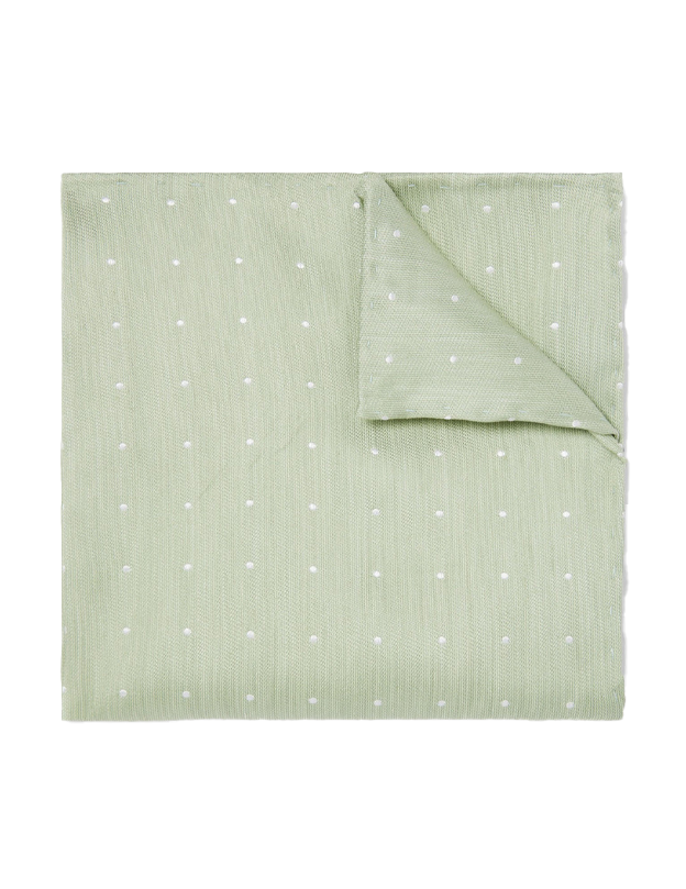 Bulletin Dot Sage Green Pocket Square