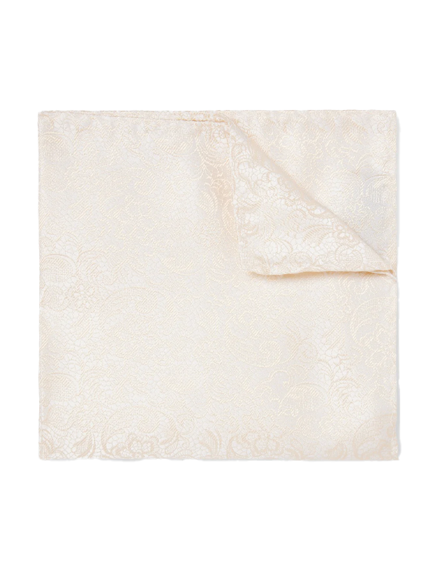 Ceremonial Paisley Light Champagne Pocket Square