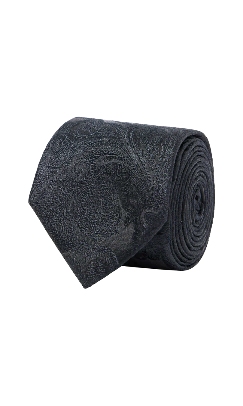 Designer Paisley Black Tie