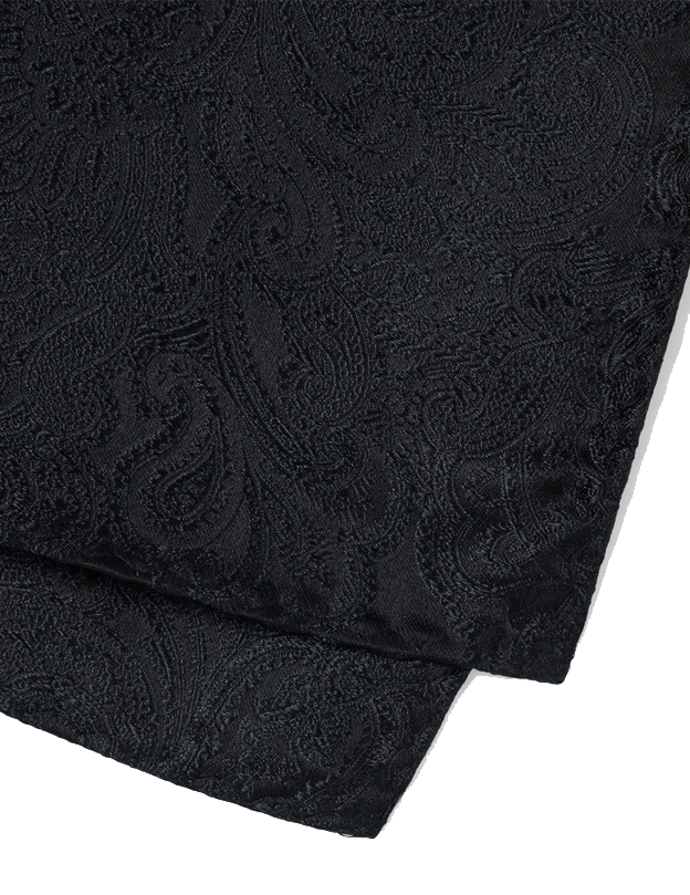 Designer Paisley Black Pocket Square