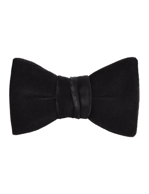 Formal Pre Tied Bow Tie in Black Velour