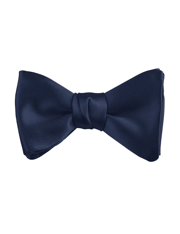 Formal Pre Tied Bow Tie in Navy Silk