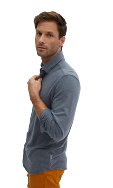 Grey T-Series Solid Jersey Long Sleeve Fleece Shirt