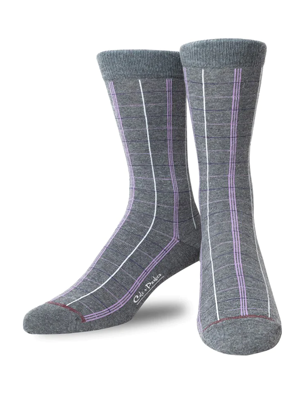 Grey Check Dress Socks