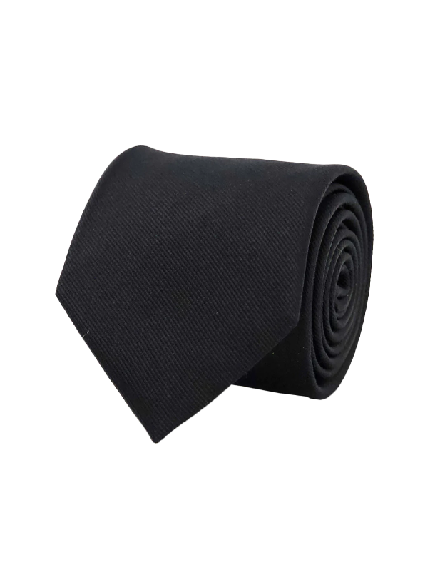 Grosgrain Solid Black Tie