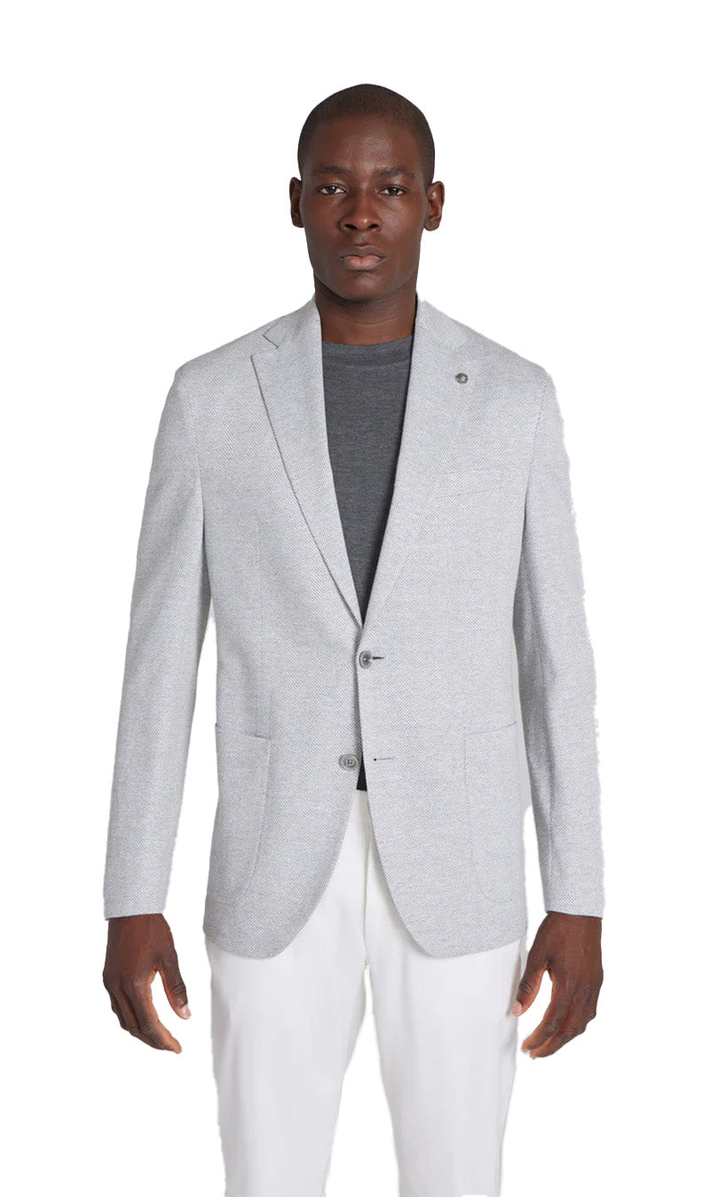 Knit blazer in light grey