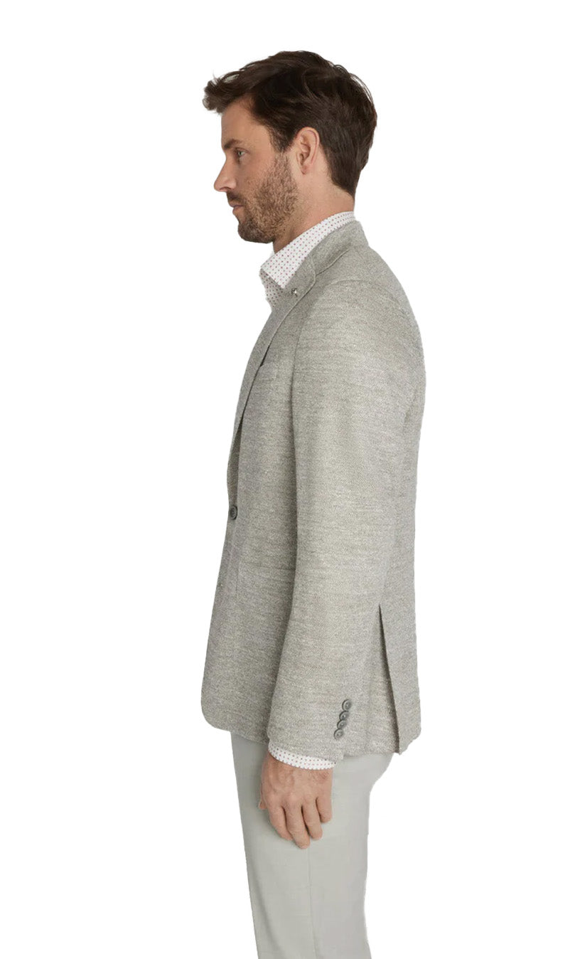 Knit blazer in tan melange 