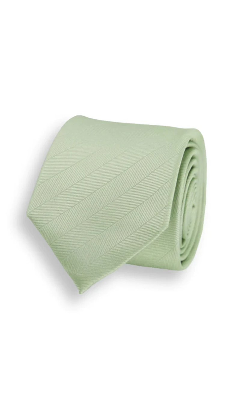 Herringbone Sage Green Tie