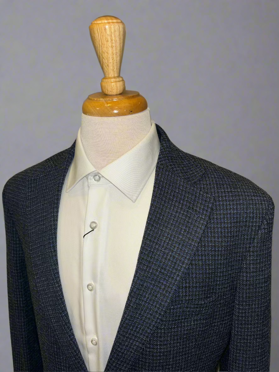 Blue/Grey Micro Check Sport Coat