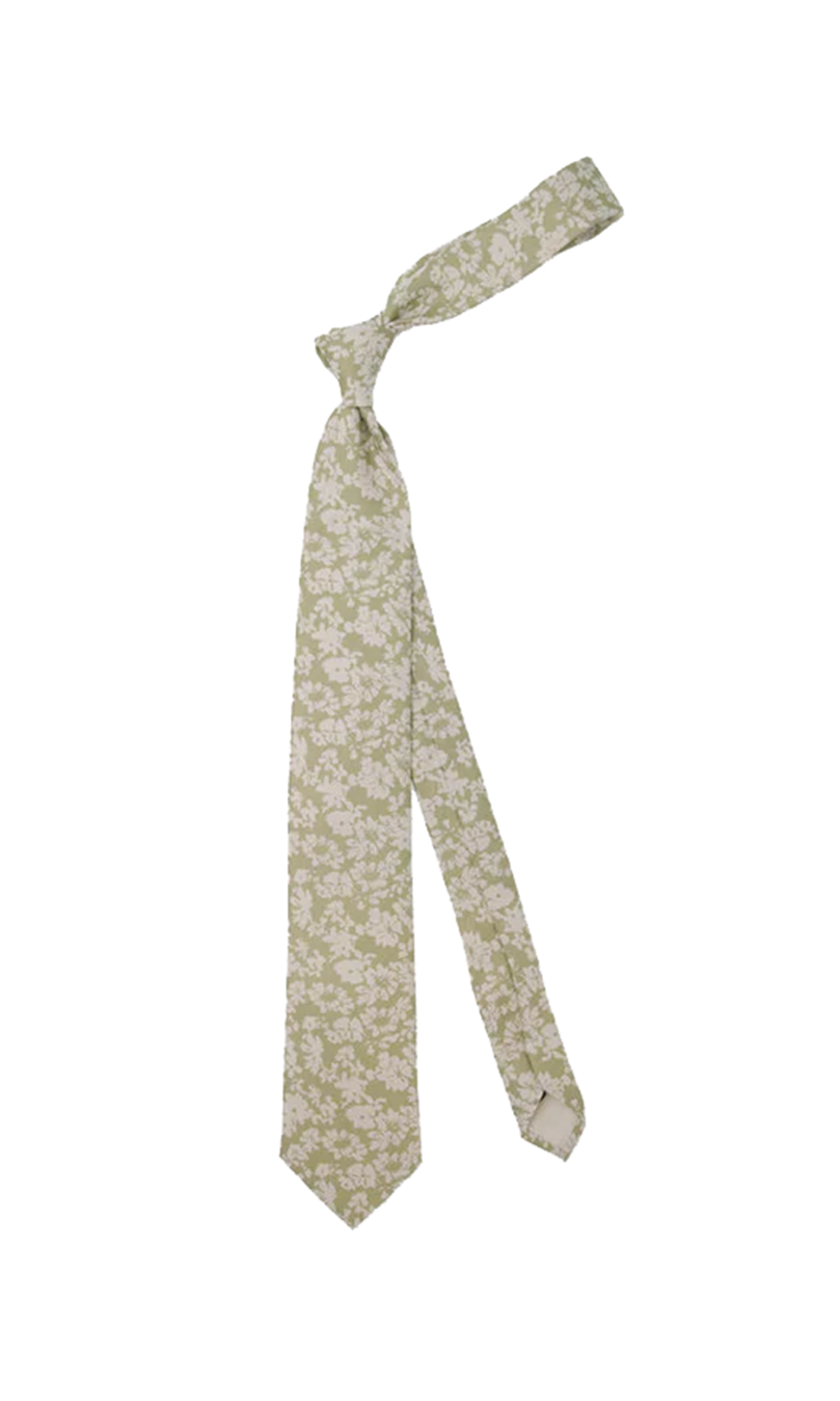 Incognito floral Sage Green Tie