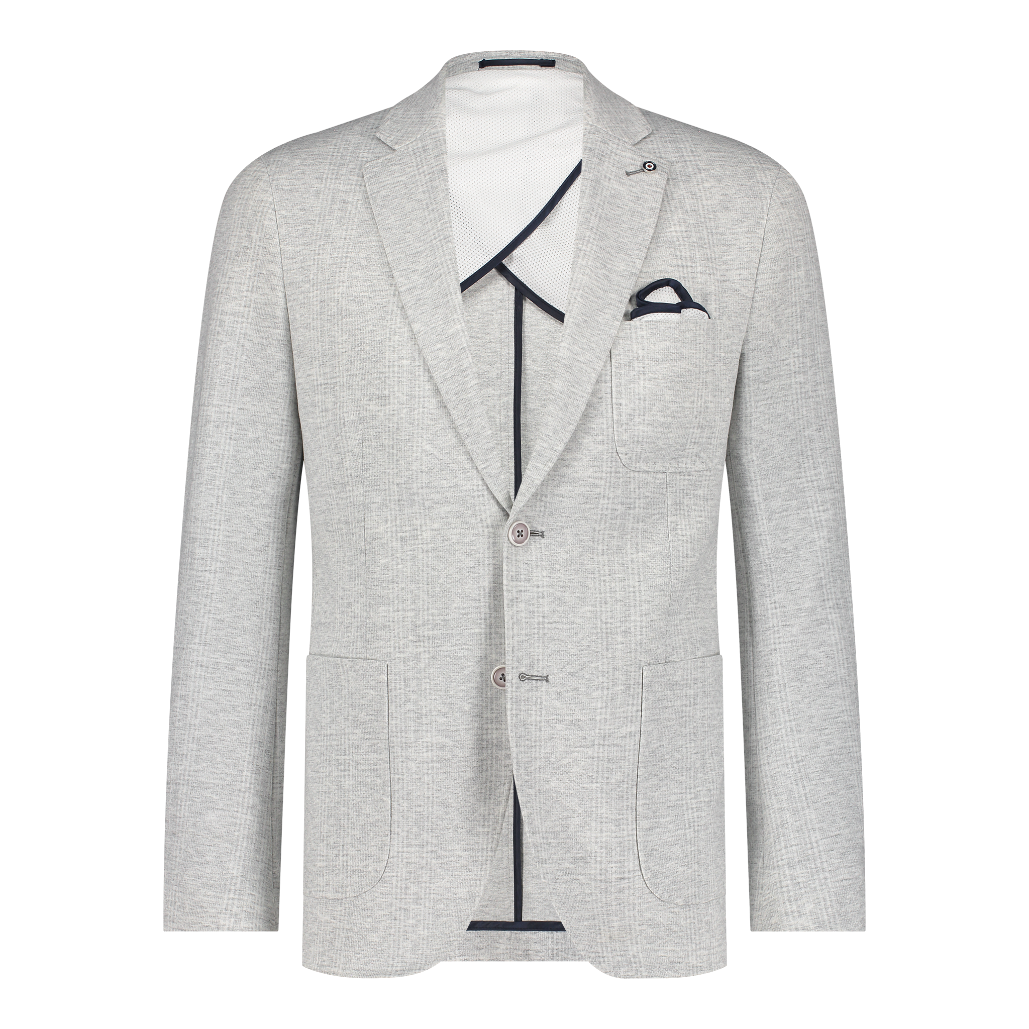 Glen Stretch Jersey Blazer in Grey