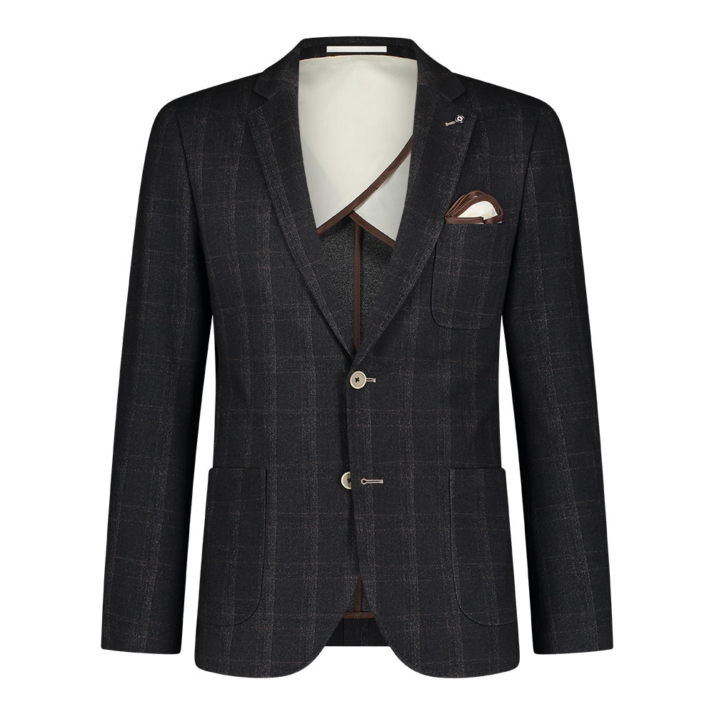Brown Check Jersey Sport Coat