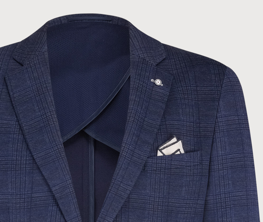 Navy Checked Sport Coat