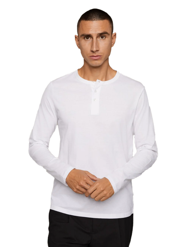 Jerma Grandad Henley LS in White