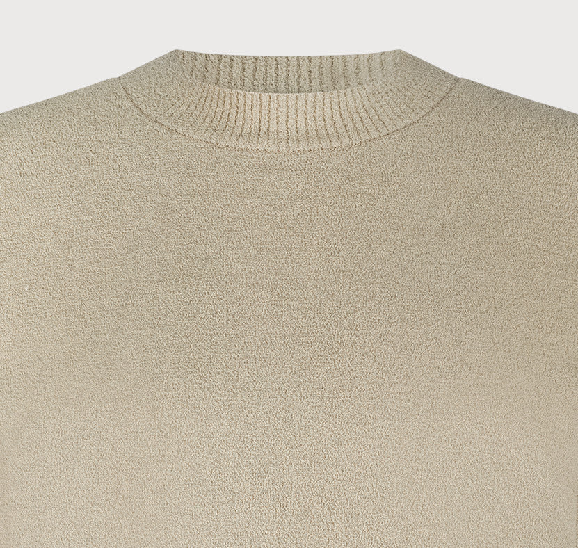 The Chenille Mock Neck in Stone