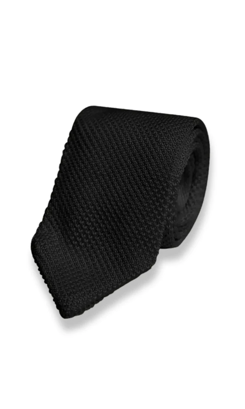 knitted tie black