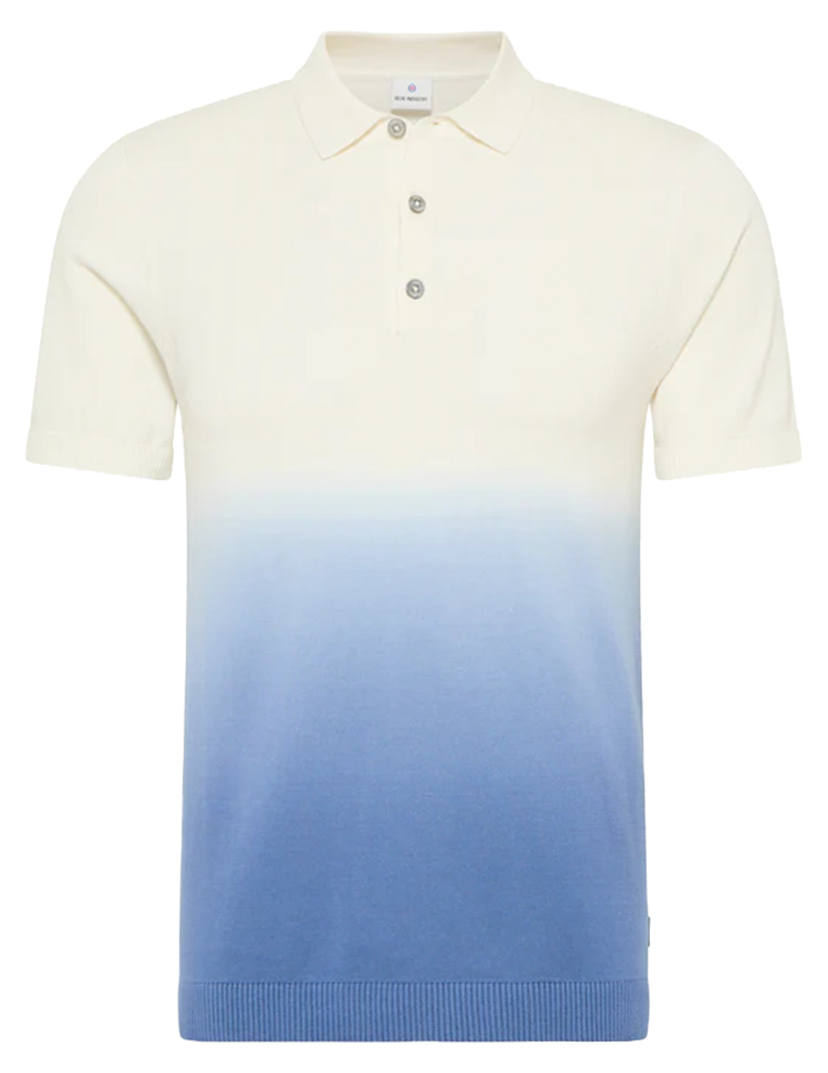 Knit Dip Dye Polo in Denim