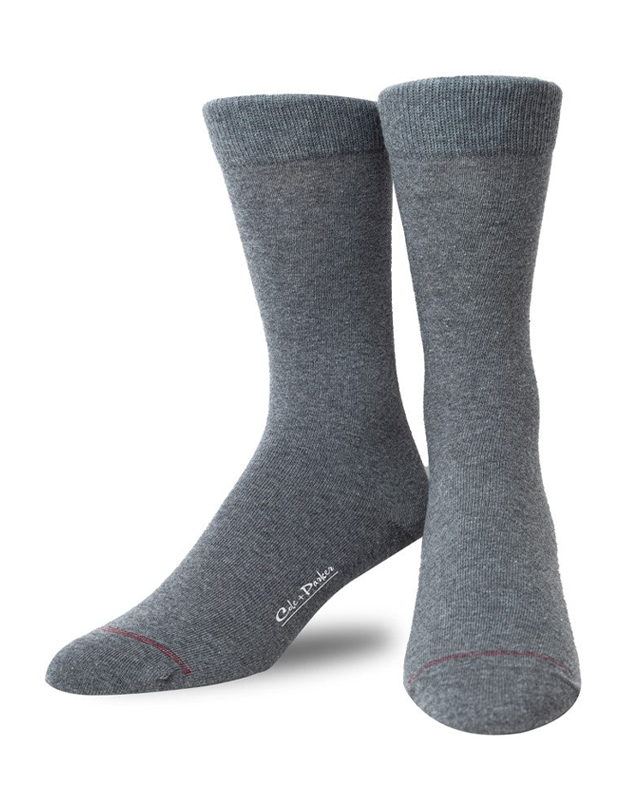 Light Grey Solid Dress Socks