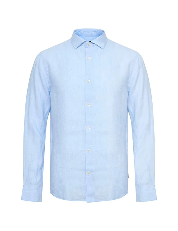 Marc Short Linen Shirt in Chambray Blue, Formal Shirts