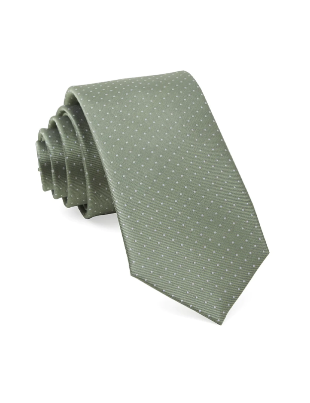 Mini Dots Sage Green Tie