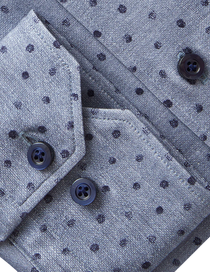 Modern 4-Flex Stretch Knit Shirt in Navy Dot