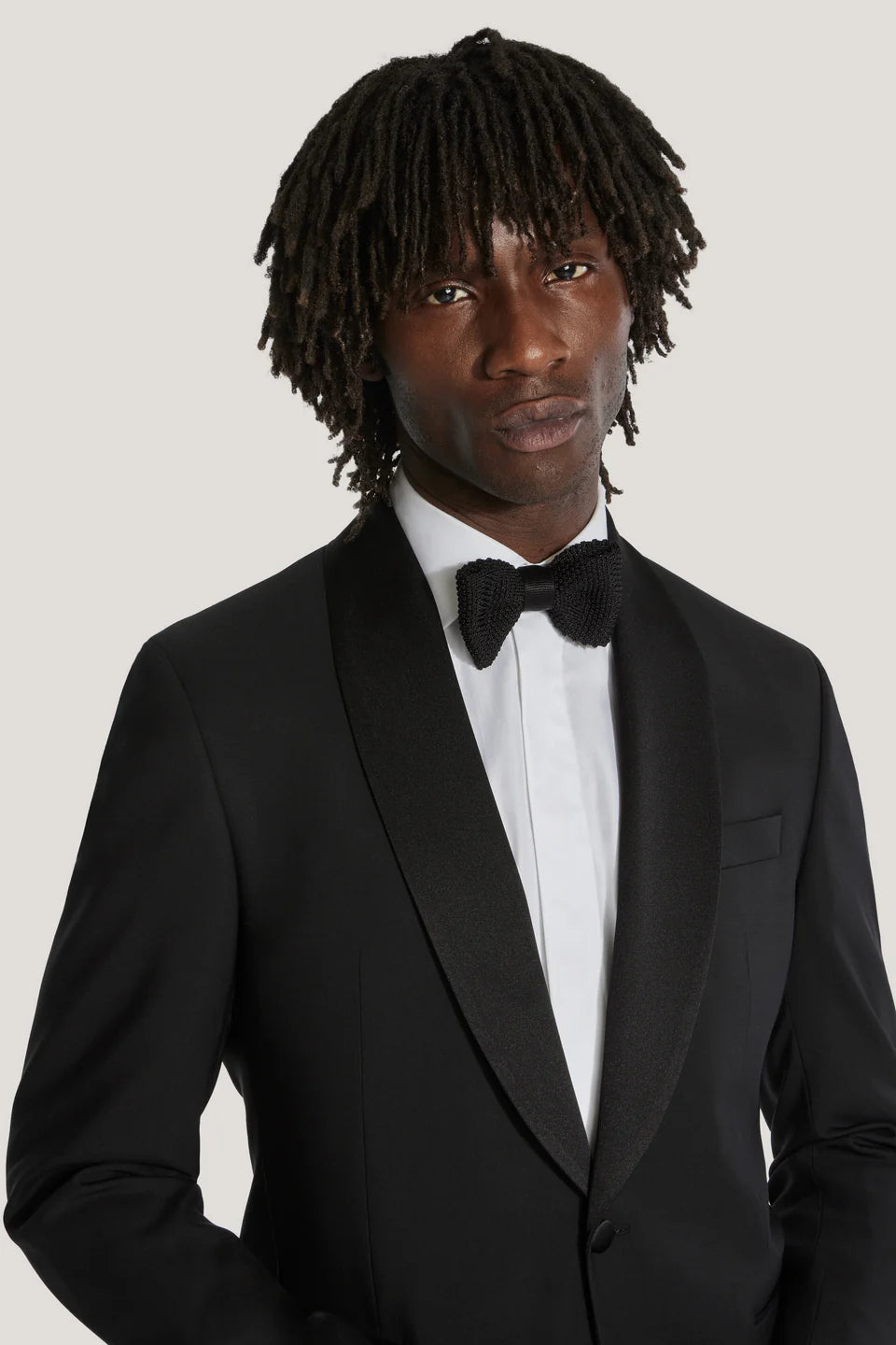 Black Shawl Collar Solid Tuxedo Jacket