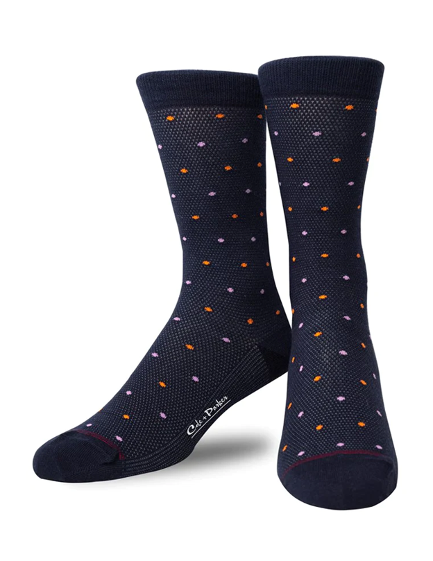 Navy Multi Polka Dot Dress Socks