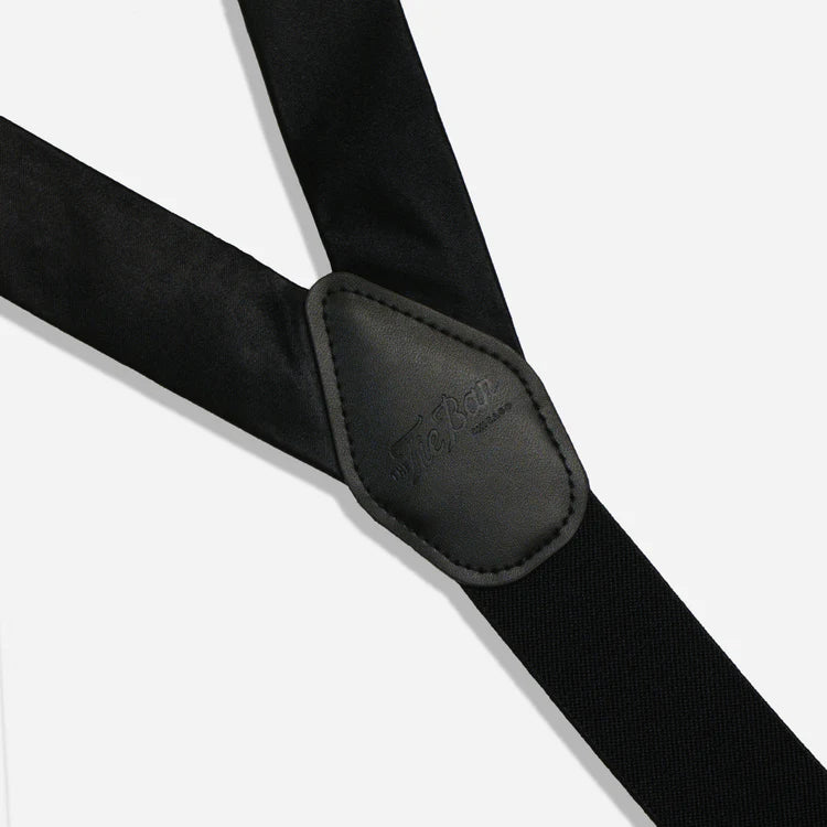 Solid Satin Black Convertible Suspender