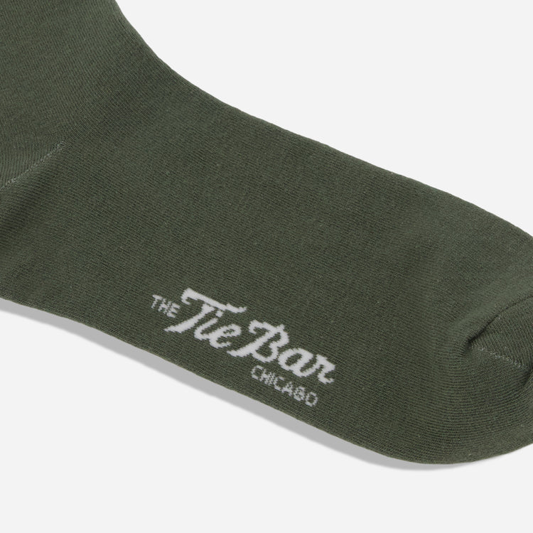 Kinzie Solid Olive Dress Socks