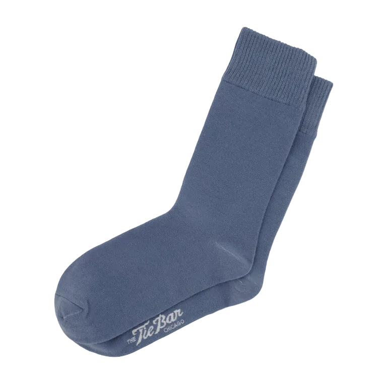 Kinzie Solid Slate Blue Dress Socks
