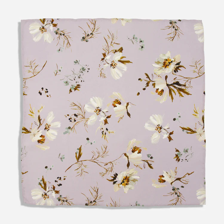 Kelly Ventura x The Tie Bar Petal Palette Floral Lavender Pocket Square