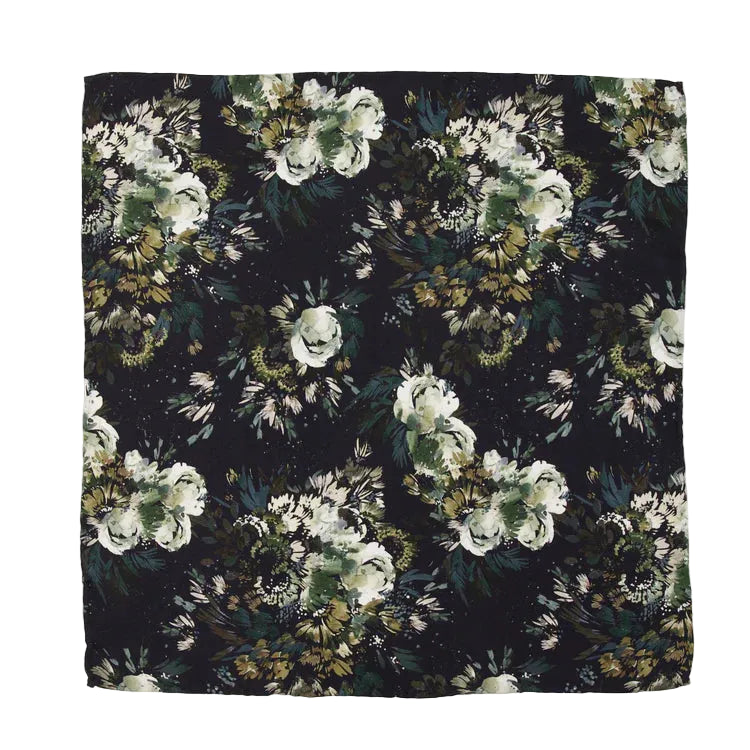 Floral patterned fabric on a white background