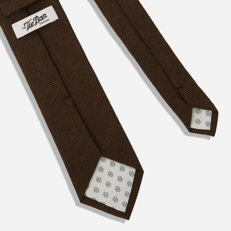 Morgan Herringbone Brown Tie