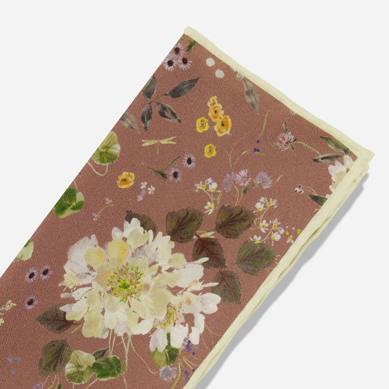 Kelly Ventura x The Tie Bar Peony Garden Vintage Mauve Pocket Square