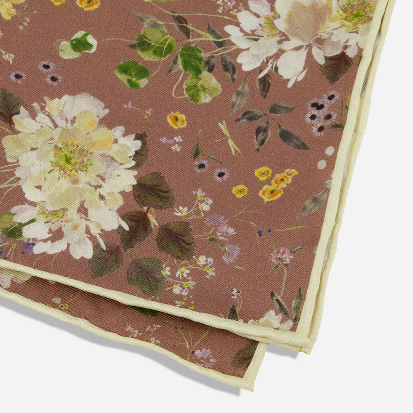 Kelly Ventura x The Tie Bar Peony Garden Vintage Mauve Pocket Square